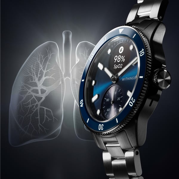 Withings Scanwatch Nova smartklokke, 42 mm, blå