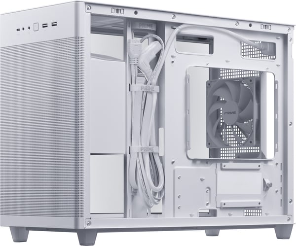 ASUS Prime AP201 TG Micro-ATX-kabinett med vindu, hvit