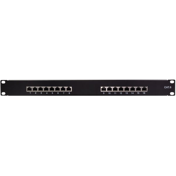 LogiLink Patchpanel 16-portar Cat6 för 19" rack U1 Svart