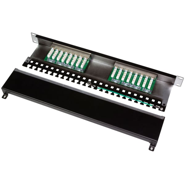 LogiLink Patchpanel 16-portar Cat6 för 19" rack U1 Svart