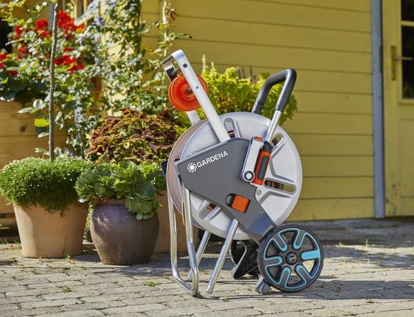 GARDENA CleverRoll M Easy metalslangevogn, 25 m flexslange
