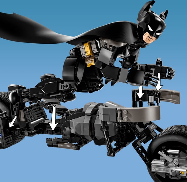 LEGO Super Heroes DC 76273 - Rakennettava Batman™-hahmo ja Batpod-pyörä