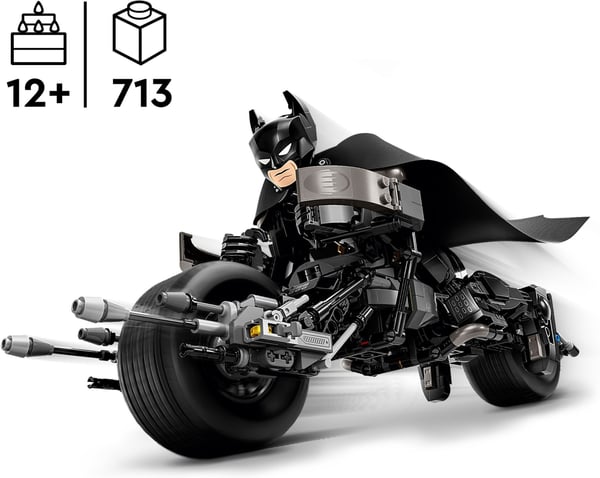 LEGO Super Heroes DC 76273 - Rakennettava Batman™-hahmo ja Batpod-pyörä