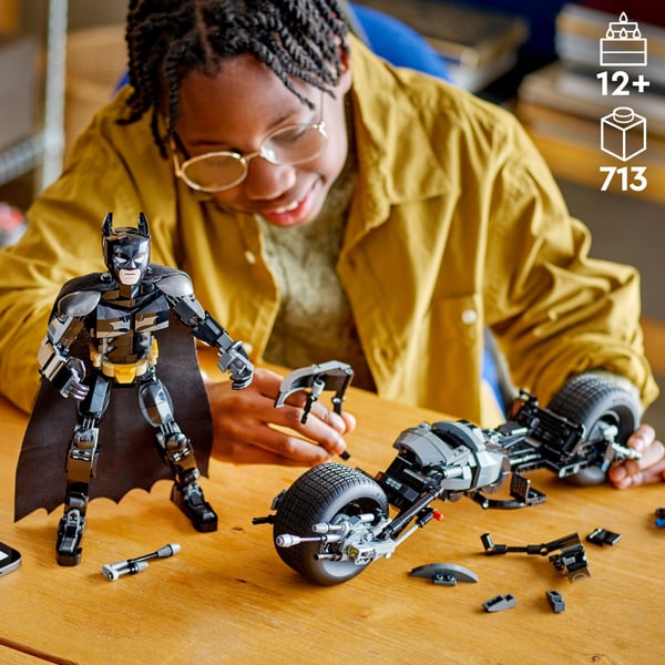 LEGO Super Heroes DC 76273 - Rakennettava Batman™-hahmo ja Batpod-pyörä