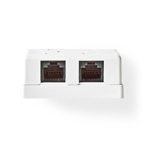 Nedis Nettverksveggboks | Overflatemontering | 2-Port port(s) | UTP CAT6 | Rett | Hunn | Gull belagt | PVC | Hvit | Boks
