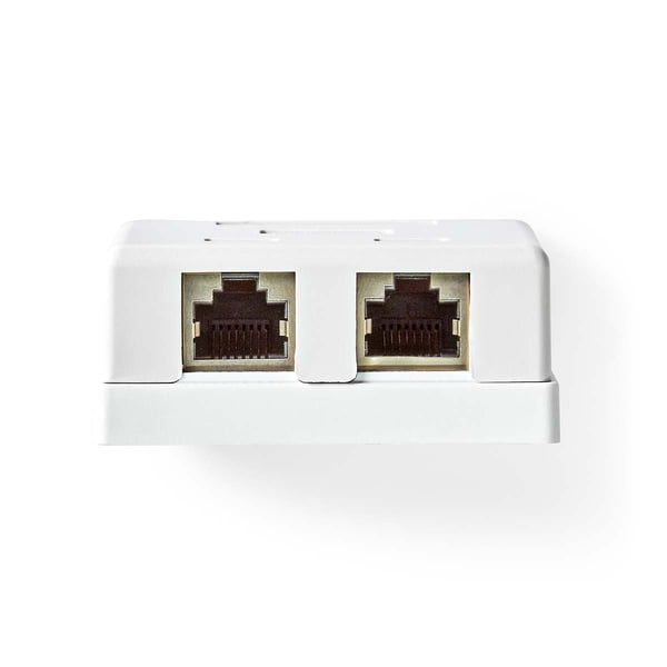 Nedis Nettverksveggboks | Overflatemontering | 2-Port port(s) | STP CAT6 | Rett | Hunn | Gull belagt | PVC | Hvit | Boks