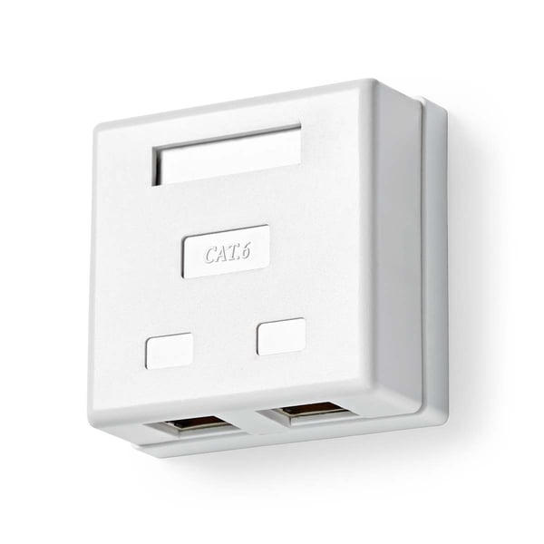 Nedis Nettverksveggboks | Overflatemontering | 2-Port port(s) | STP CAT6 | Rett | Hunn | Gull belagt | PVC | Hvit | Boks