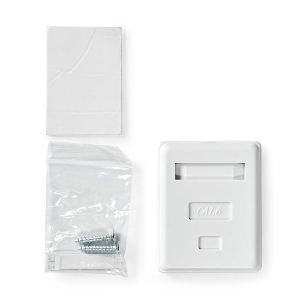 Nedis Nettverksveggboks | Overflatemontering | 1-Port port(s) | UTP CAT6 | Rett | Hunn | Gull belagt | ABS | Hvit | Boks