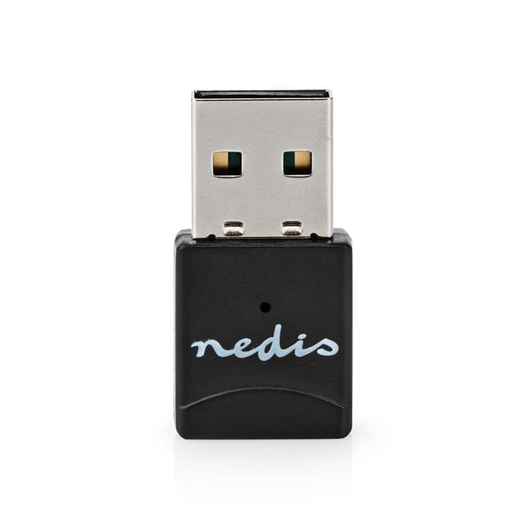 Nedis Network Dongle | Wi-Fi | AC600 | 2.4/5 GHz (Dual Band) | USB2.0 | Wi-Fi hastighet totalt: 600 Mbps | Windows 10 / Windows 11 / Windows 8