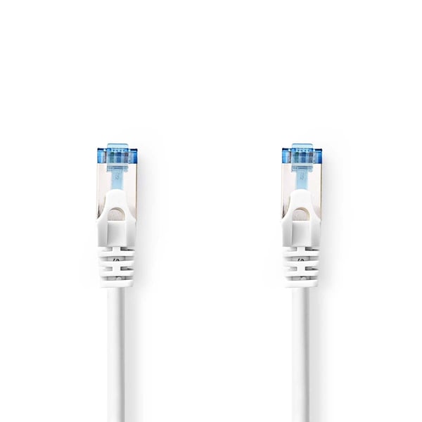 Nedis CAT6a nettverkskabel | S/FTP | RJ45 Han | RJ45 Han | 0.50 m | Snagless | Rund | LSZH | Hvit | Label