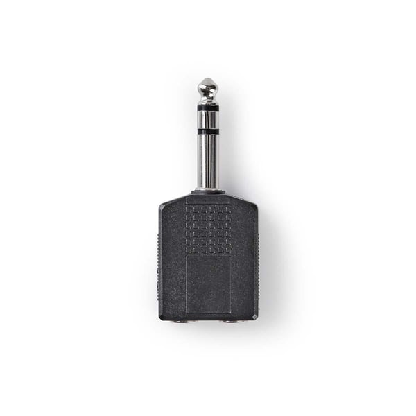 Nedis Stereo Audio Adapter | 6.35 mm Han | 2x 6.35 mm Hun | Nikkel belagt | Rett | ABS | Sort | 10 stk. | Konvolutt