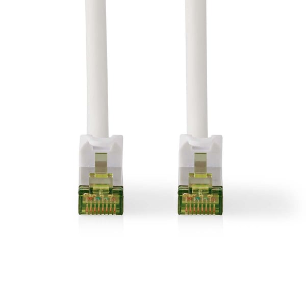 Nedis CAT7 netværkskabel | S/FTP | RJ45 Han | RJ45 Han | 3.00 m | Snagless | Runde | LSZH | Hvid | Label