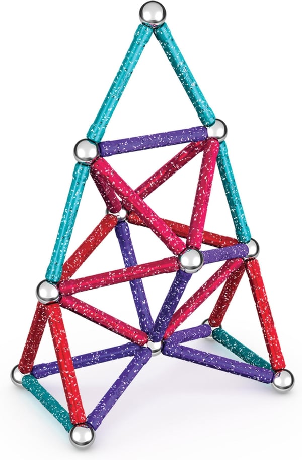 Geomag Glitter Resirkulert magnetisk byggesett, 60 deler