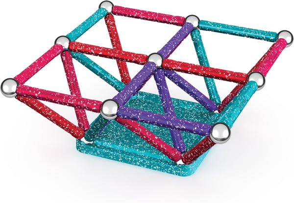 Geomag Glitter Resirkulert magnetisk byggesett, 60 deler