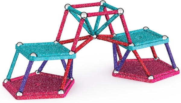 Geomag Glitter Resirkulert magnetisk byggesett, 60 deler