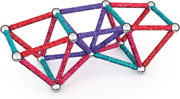 Geomag Glitter Resirkulert magnetisk byggesett, 60 deler