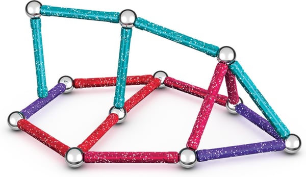 Geomag Glitter Resirkulert magnetisk byggesett, 60 deler