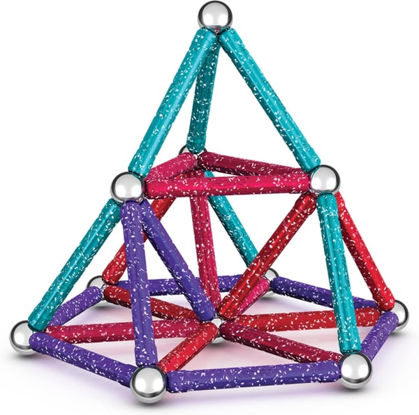 Geomag Glitter Resirkulert magnetisk byggesett, 60 deler