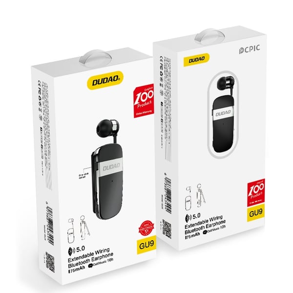 Dudao GU9 Extendable Wiring Bluetooth Earphone  Black
