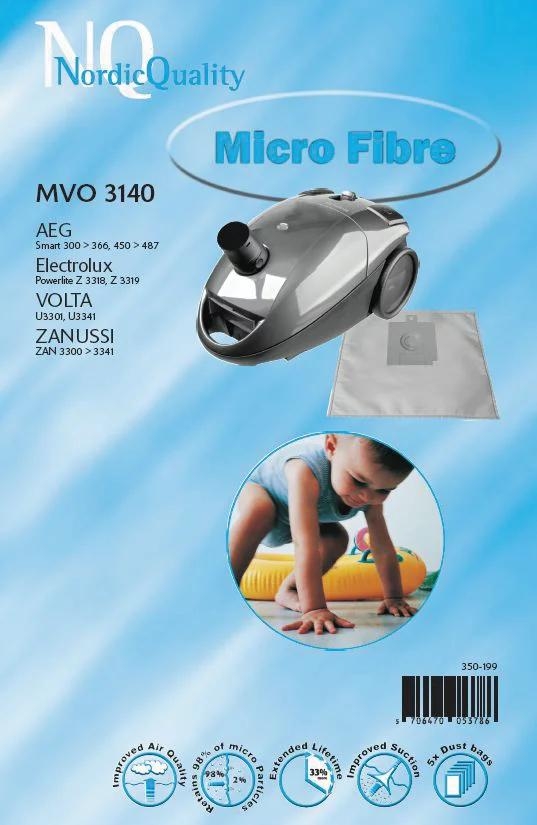 Nordic Quality MWO 3140 Dammsugarpåsar, 5 st
