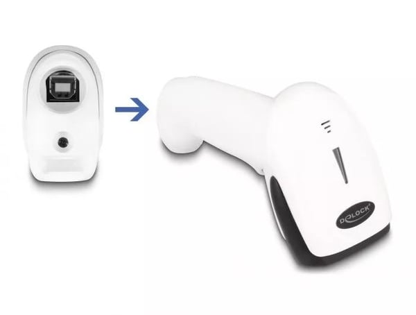 DeLOCK Barcode Scanner 1D and 2D for 2.4 GHz, Bluetooth or USB