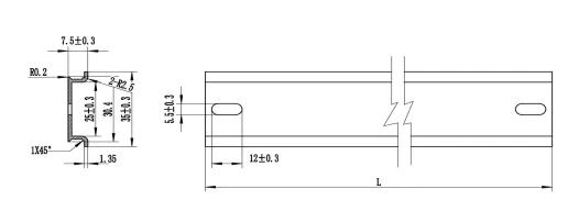 DeLOCK DIN Rail 35 x 7.5 mm (19") Aluminium