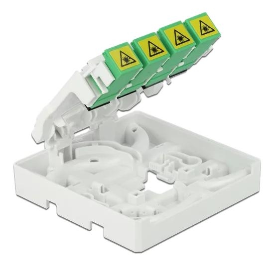 DeLOCK Tilkoblingsboks for optisk fiber DIN-skinne 4xSC Simplex LC Duplex