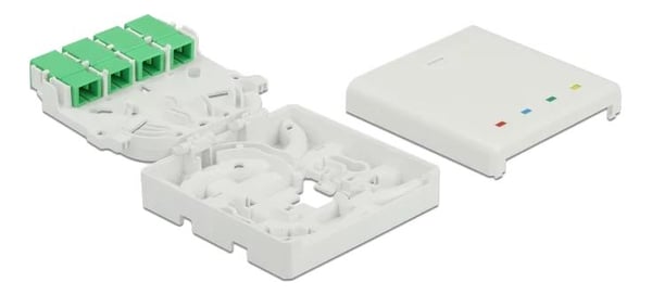 DeLOCK Tilkoblingsboks for optisk fiber DIN-skinne 4xSC Simplex LC Duplex