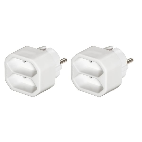 Hama Stik Adapter Dobbelt 2-pak Hvid