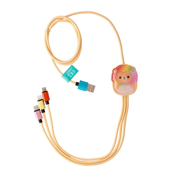 Squishmallows Chargercable 1.2m Leo 3in1 USB-C/Micro/Lightning