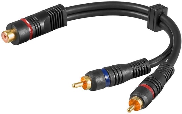 Goobay 2 x RCA-han - RCA-hun -y-kabel, 20 cm