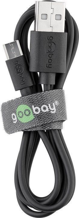 Goobay Micro-USB 5 W laturi + kaapeli,1 m, musta