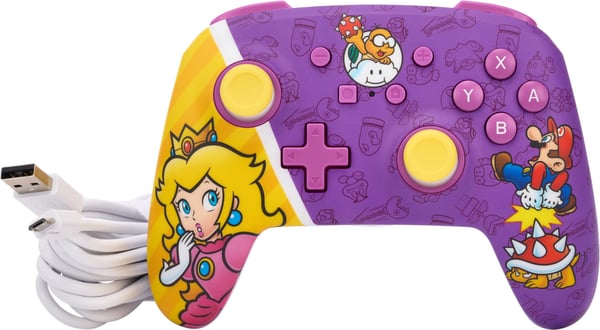 PowerA Enhanced Wired Controller -peliohjain, Princess Peach Battle, Switch