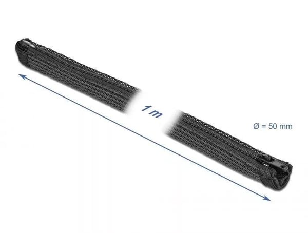 DeLOCK Flettet hylse med glidelås varmebestandig 1 m x 50 mm