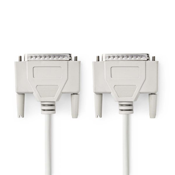 Nedis serie kabel | D-SUB 25-Pin Han | D-SUB 25-Pin Han | Nikkel belagt | 2.00 m | Rund | PVC | Elfenben | Label