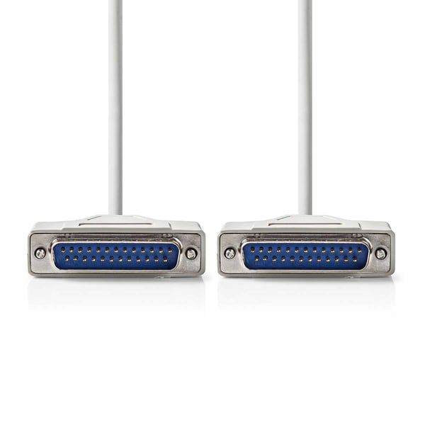 Nedis serie kabel | D-SUB 25-Pin Han | D-SUB 25-Pin Han | Nikkel belagt | 2.00 m | Rund | PVC | Elfenben | Label