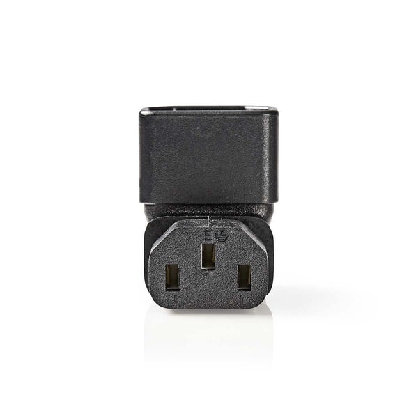 Nedis Extension Plug | IEC-320-C13 | IEC-320-C14 | Vinklet 90° | Nikkel belagt | PVC | Sort | Boks | 1 stk