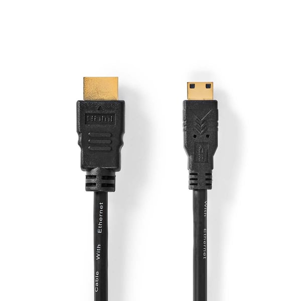 Nedis High Speed ​​HDMI ™ kabel med Ethernet | HDMI ™ -kontakt | HDMI ™ minikontakt | 4K@30Hz | 10.2 Gbps | 3.00 m | Rund | PVC | Sort | Label