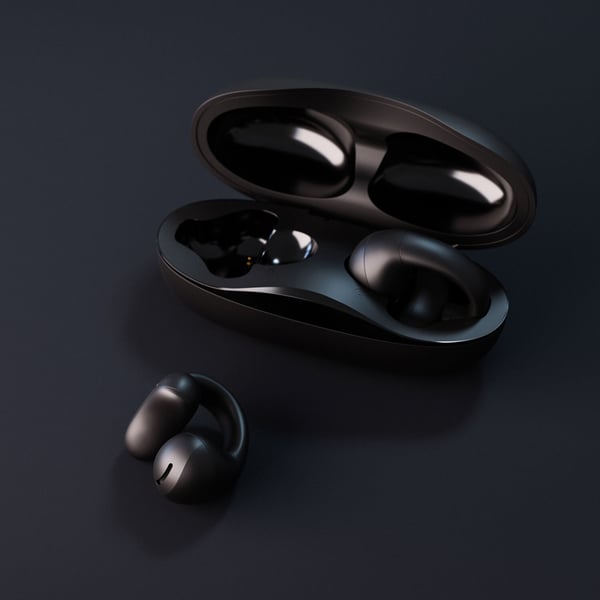 Happy Plugs Hodetelefon Clip OWS True-Wireless Svart