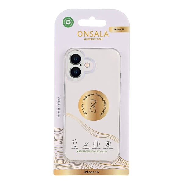 Onsala Puhelimen suojakuori Kierrätetty TPU Läpinäkyvä - iPhone 16