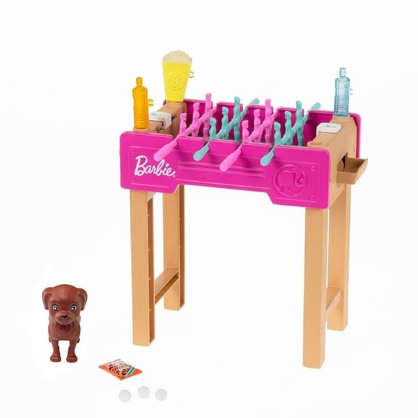 Barbie Minilekesett med fotballbord og kjæledyr (GRG77)