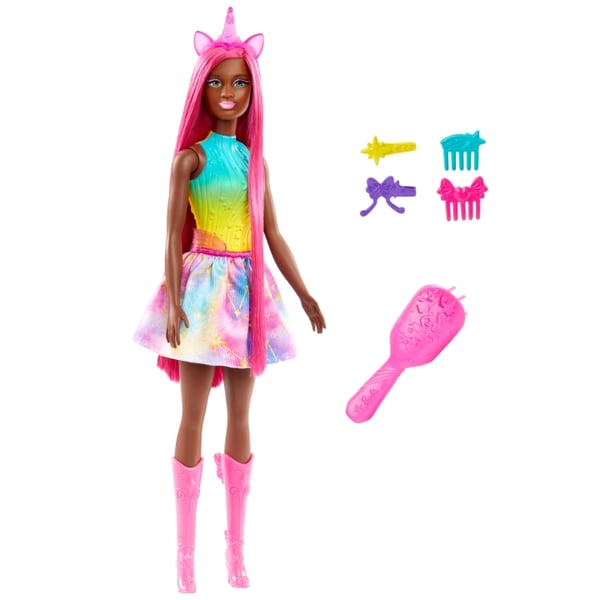 Barbie A touch of Magic Enhjørningdukke med langt hår (HRR01)