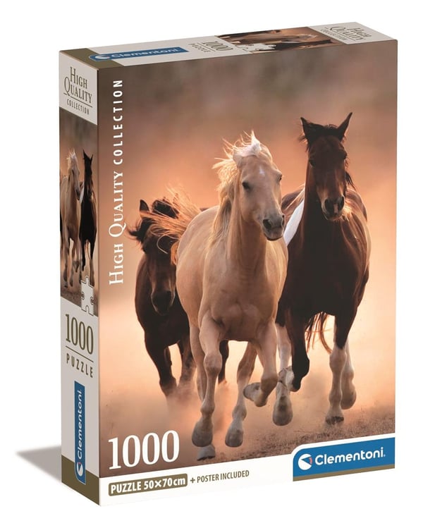 Clementoni 1000 stk CB Collection Running Horses av høy kvalitet