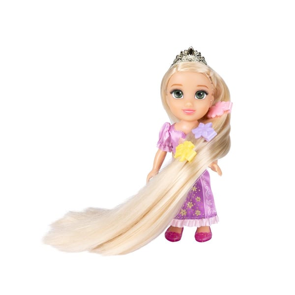 JAKKS Pacific Disney Princess 6 tommers Petite-dukke med ekstra mote og tilbehør Rapunzel med langt hår