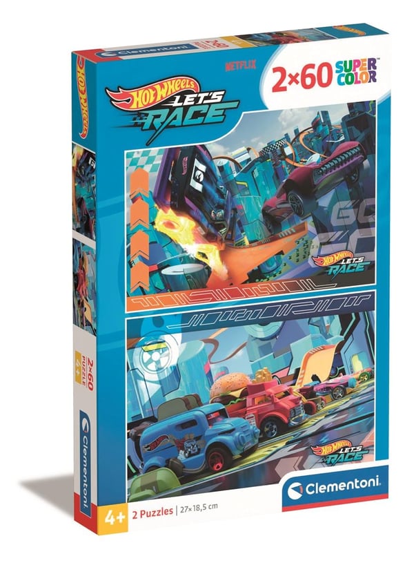 Clementoni 2x60 stk puslespill for barn Hotwheels