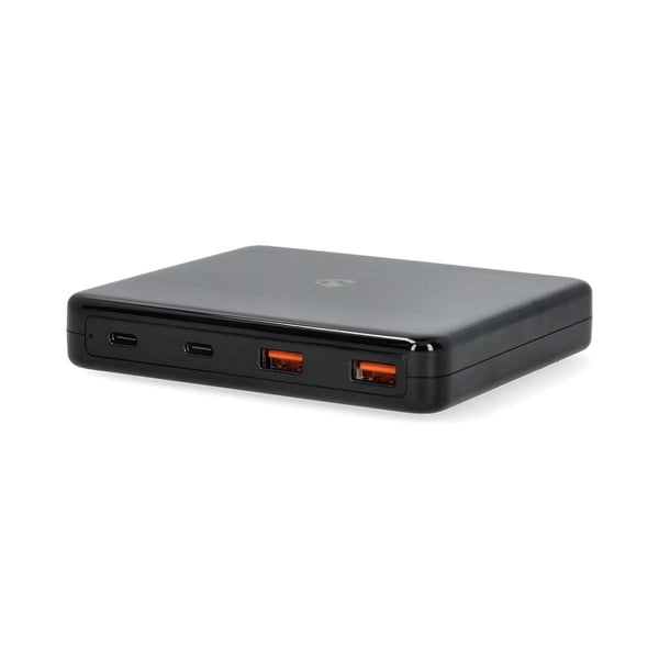 Nedis Bordlader | GaN | 1.5 / 2.0 / 2.5 / 3.0 / 3.25 A A | Antall utganger: 4 | USB-A / USB-C™ | Euro | 1.50 m | Automatisk Spenning Utvalg