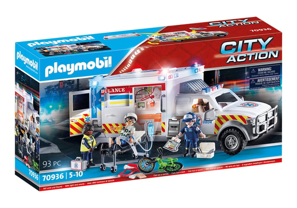 Playmobil Amerikansk ambulanse med lys og lyd (70936)