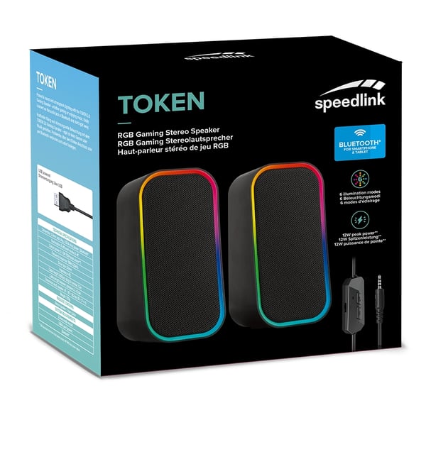 Speedlink TOKEN RGB Gaming-stereohøyttaler, svart