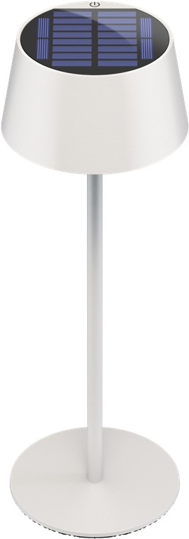 Goobay Trådløs solcelledrevet LED-bordlampe, hvit med berøringskontroll, 150 lm, varmhvit (3000 K), trinnløst dimbar