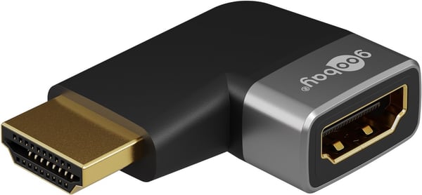 Goobay HDMI™ vinkeladapter 270° horisontal, 8K @ 60 Hz, guldpläterad HDMI™-uttag (typ A) > HDMI™ kontakt (typ A) 270 °